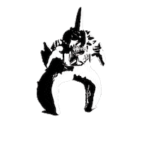 black and white 3d STICKER by Miron