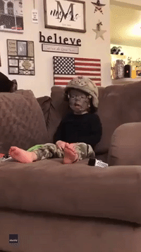 'Go Army!' Cute Kid in Camo Sings His Heart Out