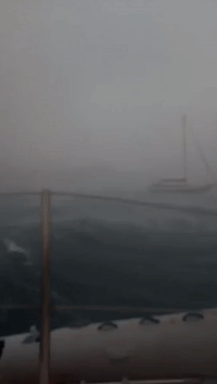 Boats Rocked by Heavy Winds as Hurricane Dorian Hits St Thomas