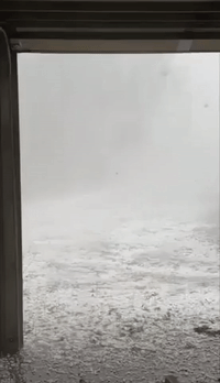 Intense Hail Creates Whiteout Conditions