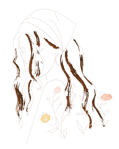 Girl Flowers Sticker