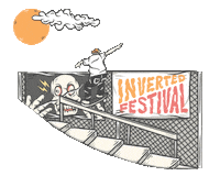 INVERTEDFESTIVAL music skate skegss trophy eyes Sticker