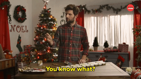 Adam Scott Christmas GIF by BuzzFeed