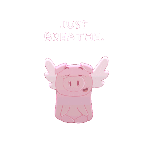 Just Breathe Sticker by PositivelyPigasus