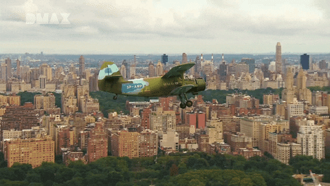flying new york GIF