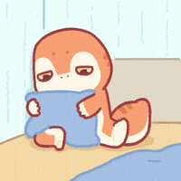 JYanimation sad work morning sleep GIF
