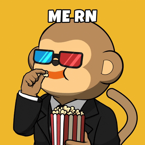 Movie Time Popcorn GIF by Wise Monkey Meme