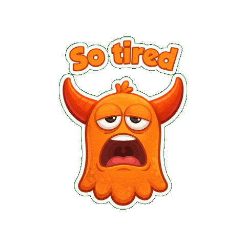 Tired Worn Out Sticker by Momo & Tulus