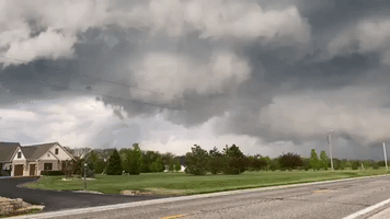 Storm Clouds Loom Over Central Illinois After Tornado Warning Issued