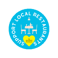 downtownbramptonbia support local yellowheart supportlocalrestaurants downtownbrampton Sticker