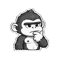 PRIME8s cute kawaii thinking monkey Sticker