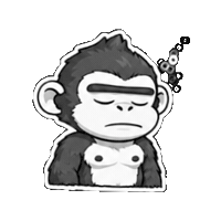 PRIME8s kawaii tired sleepy monkey Sticker