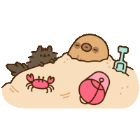 Watching Beach Day Sticker by Pusheen