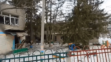 Fire Burns Inside Kharkiv Preschool Building