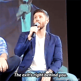 aborddelimpala giphyupload jensen ackles exit aborddelimpala GIF