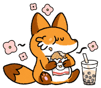 Fox Eating Sticker