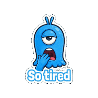 Tired Worn Out Sticker by Momo & Tulus