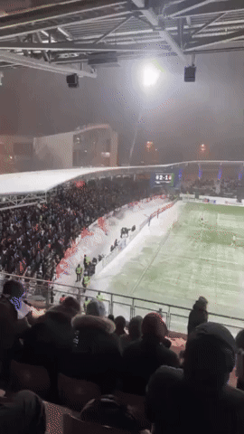 Aberdeen Fans Throw Snowballs at Helsinki Goalkeeper