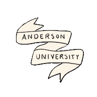 AndersonUniversitySC black gold university banner Sticker