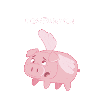 Confused Flying Pig Sticker by PositivelyPigasus