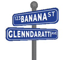 Banana Roadsign Sticker by Glennda Baker