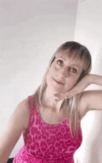 AnnHansonArt art yes pink woman GIF