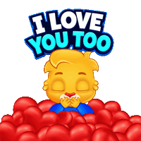 I Love You Hearts Sticker by Lucas and Friends by RV AppStudios