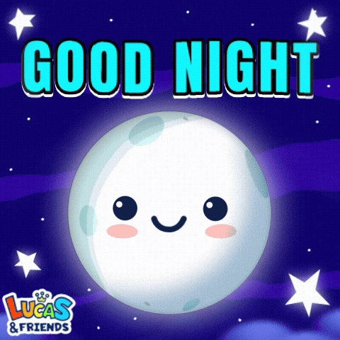 Tired Good Night GIF by Lucas and Friends by RV AppStudios