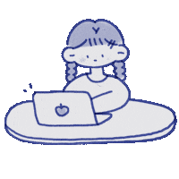 melocreating work computer working laptop Sticker