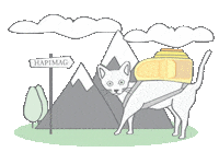 Cat Exploring Sticker by Hapimag
