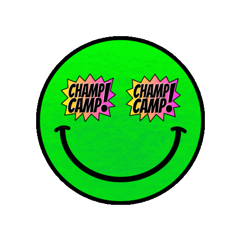 Happy Smiley Face Sticker by Champ Camp
