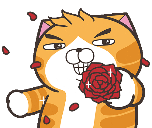 Cat Rose Sticker by MochiDad