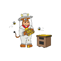 Bauer Kuh Sticker by Bauernhofurlaub.de