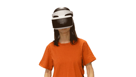 Isobar_Norge giphyupload happy orange vr Sticker