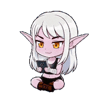 Relaxing Dark Elf Sticker