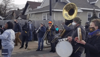 Crowd Dances with Band at George Floyd Memorial Site After Guilty Verdict