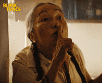 blinktwicemovie blink quiet shhh blink twice GIF