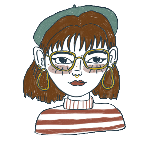 chantallenting illustration vintage wink fringe Sticker