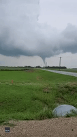 Large Funnel Cloud Spins Amid Tornado Warnings Near Deering, Missouri