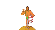 Beach Mankini Sticker