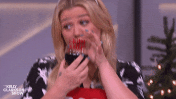 KellyClarksonShow christmas drink holiday xmas GIF