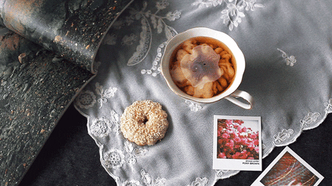 tea breakfast GIF by Daria Khoroshavina