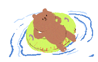 bearlygettingby bear relax pool lazy Sticker