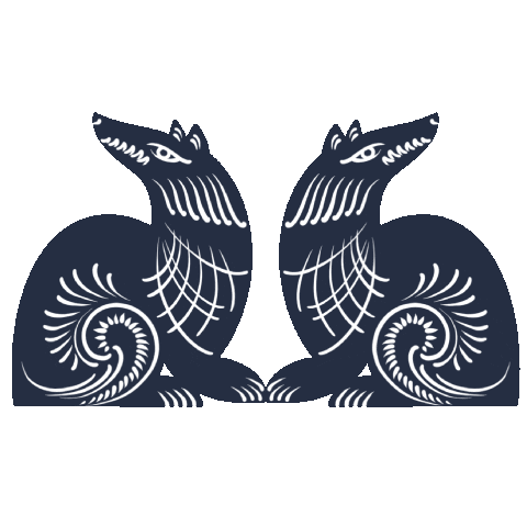 juliettaweimer blue white wolf forest Sticker