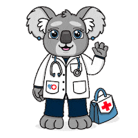 Sick Koala Bear Sticker by Midwest Express Clinic