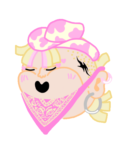 happy_cata giphyupload pink hat cowboy Sticker