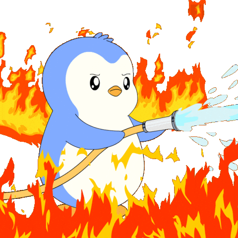 Fire Penguin Sticker by Pudgy Penguins