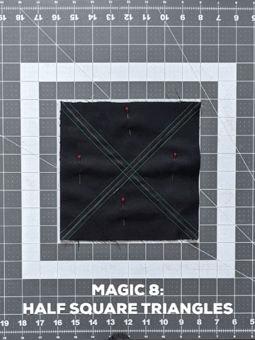 tricialindquist giphygifmaker quilting quilt block trick tip sewing half square triangle GIF