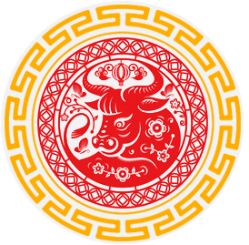 Chinese Cow Sticker by Asetku