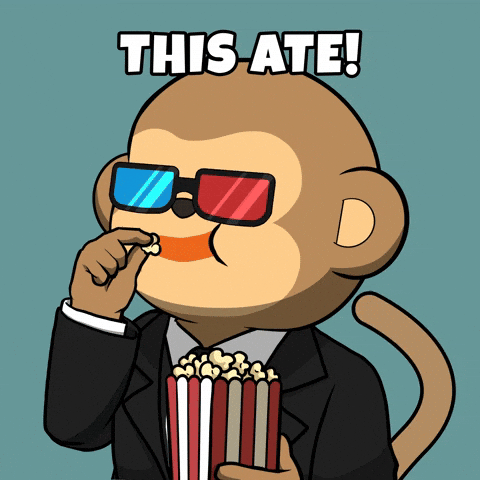 Tv Show Popcorn GIF by Wise Monkey Meme